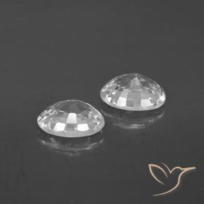 Zircon Gemstones in 7 x 5 mm (calibrated) Size for Sale, Zircon Stones in White Color