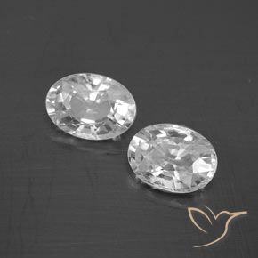 2.66 ctw White Zircon Stones, Natural Zircon in Oval Facet Shape for Sale