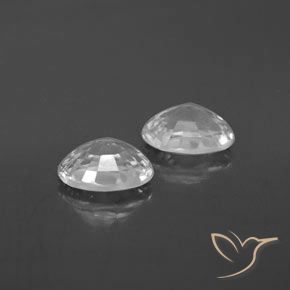 Zircon Gemstones in 7 x 5 mm (calibrated) Size for Sale, Zircon Stones in White Color