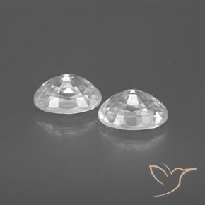 Zircon Gemstones in 7 x 5 mm (calibrated) Size for Sale, Zircon Stones in White Color