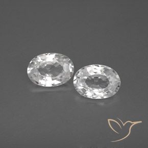 2.23 ct White Zircon, 7.1 x 5.1 mm Oval Cut From Cambodia, Photo A