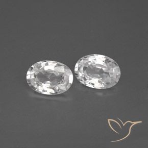 2.23 ctw White Zircon Stones, Natural Zircon in Oval Facet Shape for Sale