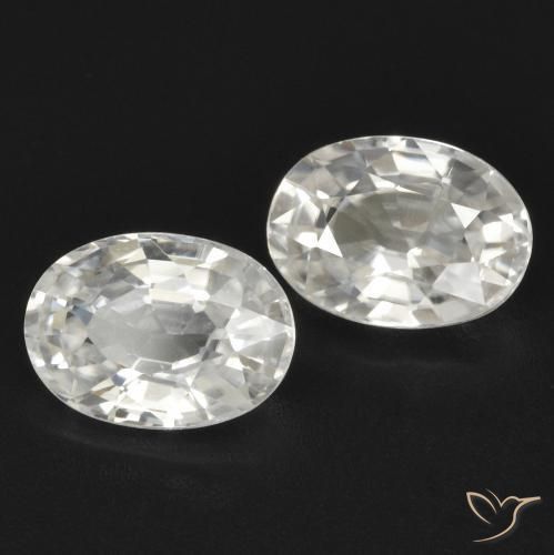 2.48 ctw White Zircon Stones, Natural Zircon in Oval Facet Shape for Sale