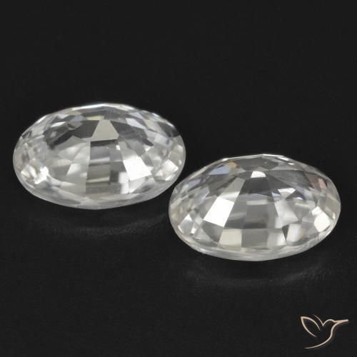 Zircon Gemstones in 7 x 5 mm (calibrated) Size for Sale, Zircon Stones in White Color
