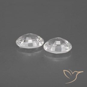 Zircon Gemstones in 7 x 5 mm (calibrated) Size for Sale, Zircon Stones in White Color