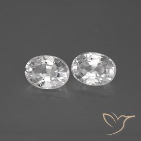 2.75 ctw White Zircon Stones, Natural Zircon in Oval Facet Shape for Sale