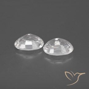Zircon Gemstones in 7.1 x 5.3 mm Size for Sale, Zircon Stones in White Color