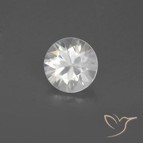 1.64 ct White Zircon Stone, Natural Zircon in Diamond-Cut Shape for Sale