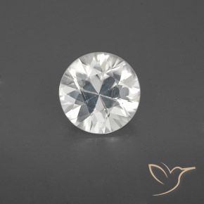 1.68ct Natural White Zircon, Round, VS-SI