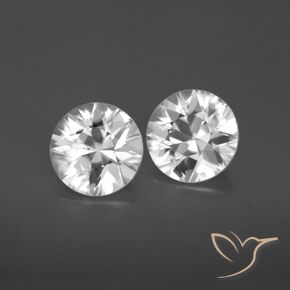 3.35 ctw White Zircon Stones, Natural Zircon in Diamond-Cut Shape for Sale