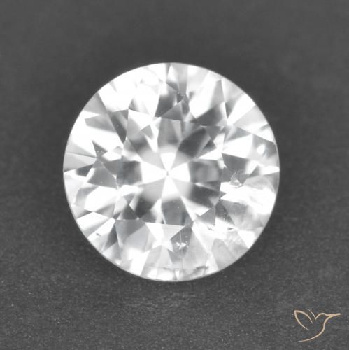 1.68ct Natural White Zircon, Round, VS-SI