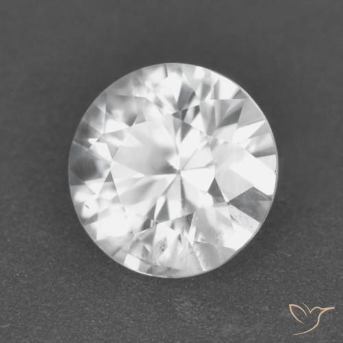 1.68 ct White Zircon Stone, Natural Zircon in Diamond-Cut Shape for Sale