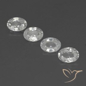 4.89ctw Natural White Zircon, Oval, VVS-VS