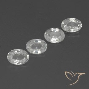 4.89 ctw White Zircon Stones, Natural Zircon in Oval Facet Shape for Sale