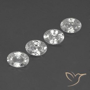5.05 ctw White Zircon Stones, Natural Zircon in Oval Facet Shape for Sale