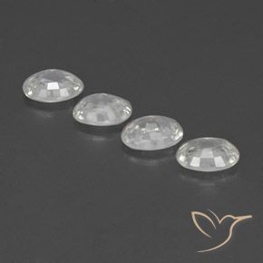 Zircon Gemstones in 7 x 5 mm (calibrated) Size for Sale, Zircon Stones in White Color