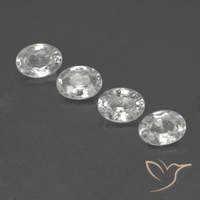 4.81ctw Natural White Zircon, Oval, VVS-VS