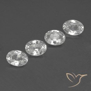 4.81 ctw White Zircon Stones, Natural Zircon in Oval Facet Shape for Sale