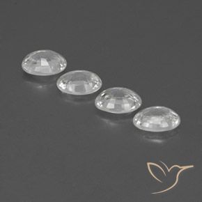 Zircon Gemstones in 7 x 5 mm (calibrated) Size for Sale, Zircon Stones in White Color