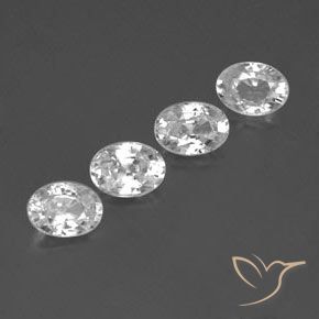 5.02 ctw White Zircon Stones, Natural Zircon in Oval Facet Shape for Sale