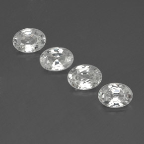 4.81 ctw White Zircon Gemstones, Zircon Gems in Oval Facet Shape for Sale.