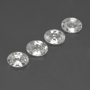 4.81 ctw White Zircon Stones, Natural Zircon in Oval Facet Shape for Sale