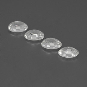 Zircon Gemstones in 7 x 5.2 mm Size for Sale, Zircon Stones in White Color