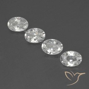 5.09ctw Natural White Zircon, Oval, VVS-VS