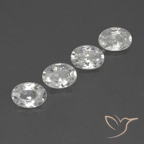 5.09 ctw White Zircon Stones, Natural Zircon in Oval Facet Shape for Sale