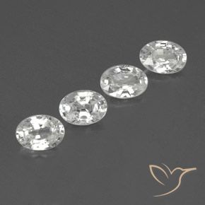4.75 ctw White Zircon Stones, Natural Zircon in Oval Facet Shape for Sale