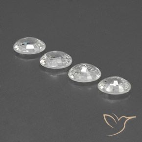 Zircon Gemstones in 7 x 5 mm (calibrated) Size for Sale, Zircon Stones in White Color