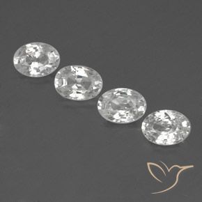 4.88ctw Natural White Zircon, Oval, VVS-VS