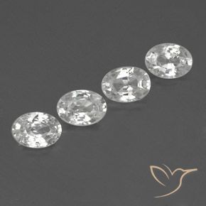 4.88 ctw White Zircon Stones, Natural Zircon in Oval Facet Shape for Sale