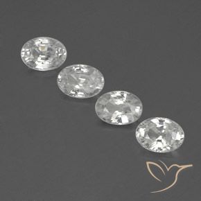 4.76ctw Natural White Zircon, Oval, VVS-VS