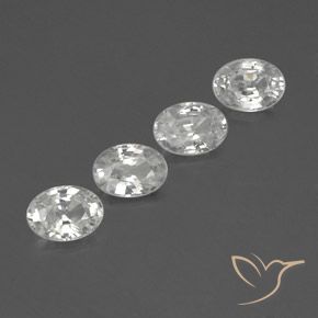 4.76 ctw White Zircon Stones, Natural Zircon in Oval Facet Shape for Sale