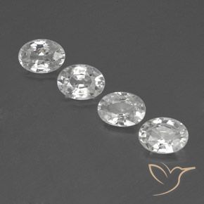 4.92ctw Natural White Zircon, Oval, VVS-VS