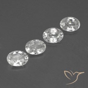 4.92 ctw White Zircon Stones, Natural Zircon in Oval Facet Shape for Sale