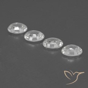 Zircon Gemstones in 7 x 5 mm (calibrated) Size for Sale, Zircon Stones in White Color