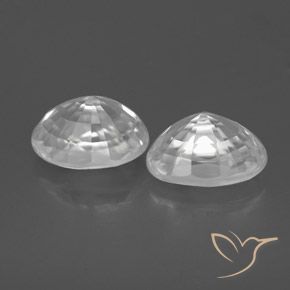 Zircon Gemstones in 7 x 5 mm (calibrated) Size for Sale, Zircon Stones in White Color