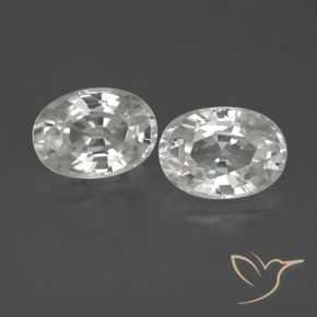 2.80ctw Natural White Zircon, Oval, VVS-VS