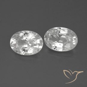 2.36 ctw White Zircon Stones, Natural Zircon in Oval Facet Shape for Sale