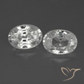 2.83ctw Natural White Zircon, Oval, VVS-VS