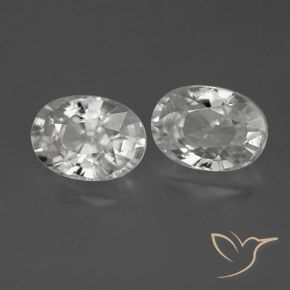 2.83 ctw White Zircon Stones, Natural Zircon in Oval Facet Shape for Sale