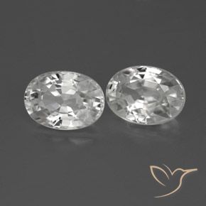2.65 ctw White Zircon Stones, Natural Zircon in Oval Facet Shape for Sale