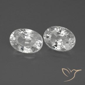 2.54 ctw White Zircon Stones, Natural Zircon in Oval Facet Shape for Sale