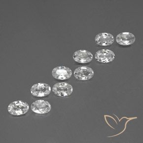 6.55ctw Natural White Zircon, Oval, VVS-VS