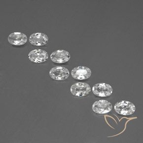 6.55 ctw White Zircon Stones, Natural Zircon in Oval Facet Shape for Sale