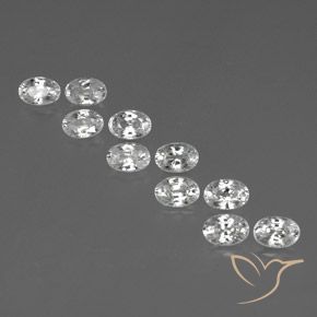 7.84ctw Natural White Zircon, Oval, VVS-VS