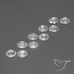 6.02ctw Natural White Zircon, Oval, VVS-VS