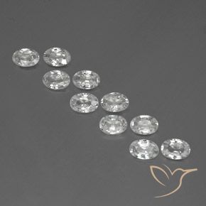 6.02 ctw White Zircon Stones, Natural Zircon in Oval Facet Shape for Sale